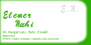 elemer muhi business card